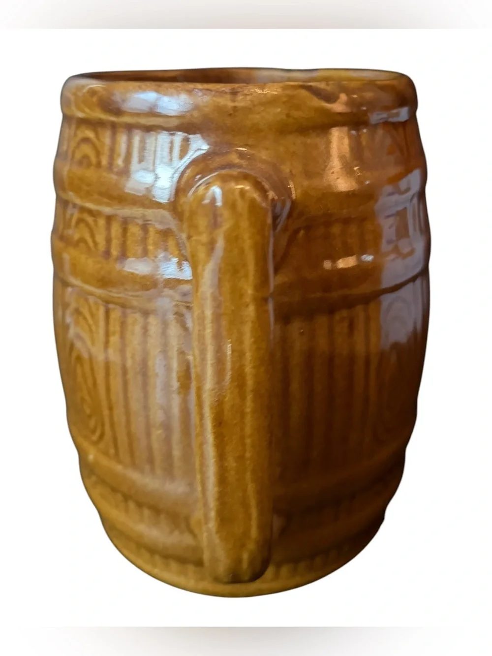 1920’s McCoy Art Pottery Stoneware Barrel Pitcher